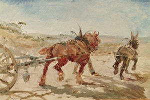 Equipe de cavalos no chicote de fios